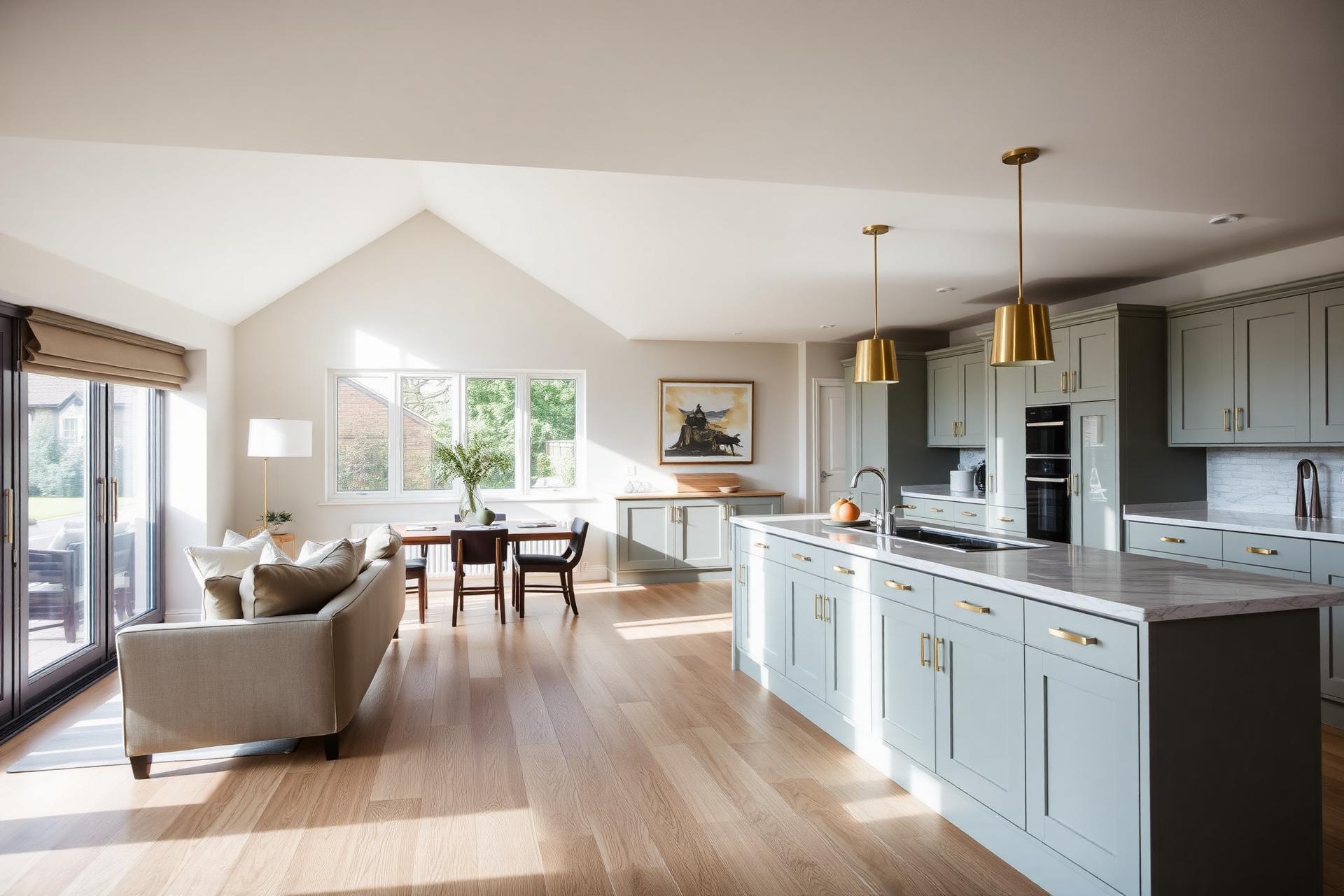Beautifully renovated open-plan kitchen and living room