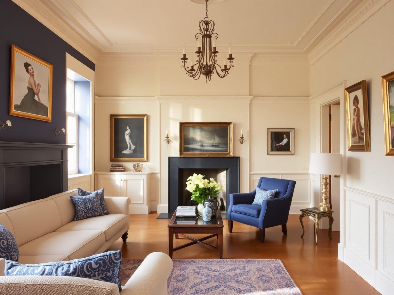 Elegantly refurbished living room